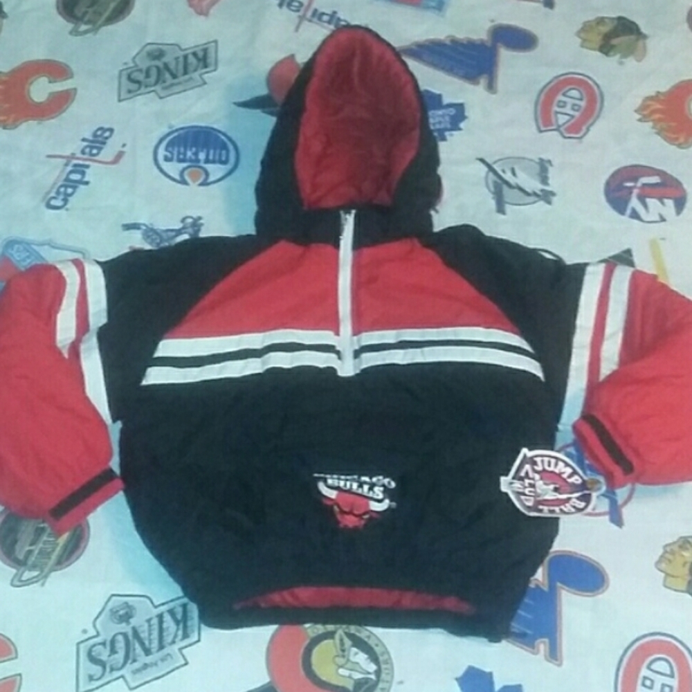 New 90s Chicago Bulls Vintage Pullover Jacket Coat NBA Basketball